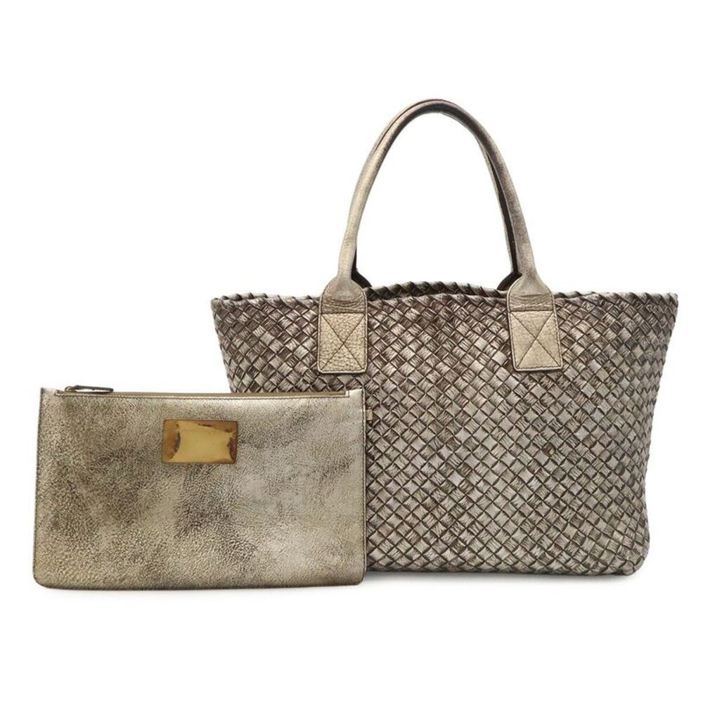Bottega Veneta Intrecciato Metallic Leather Tote Limited